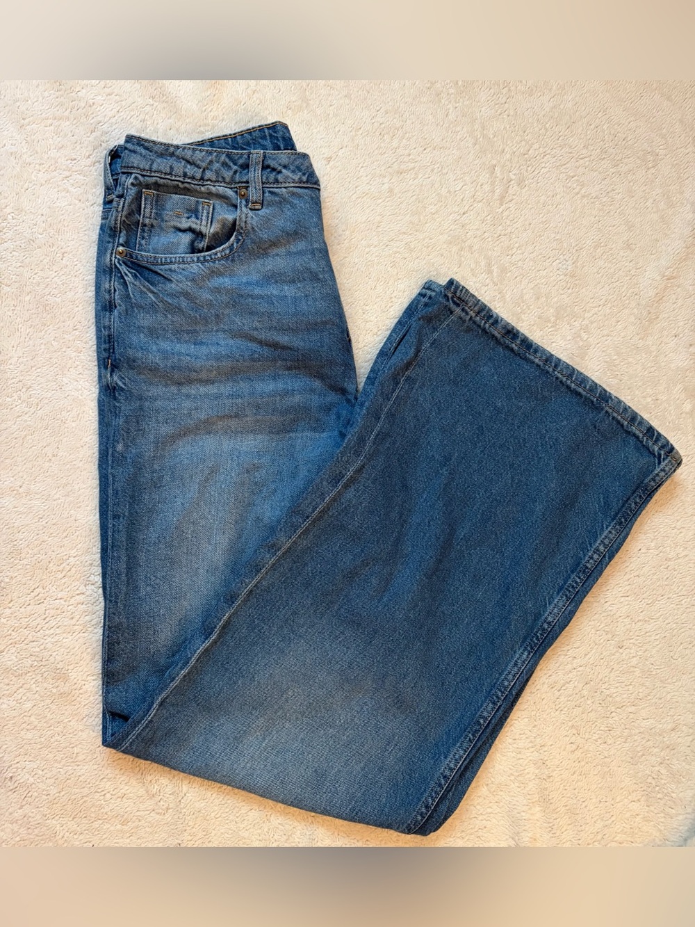 Divided H & M Classic Women Blue Jeans Wide Leg Size 8